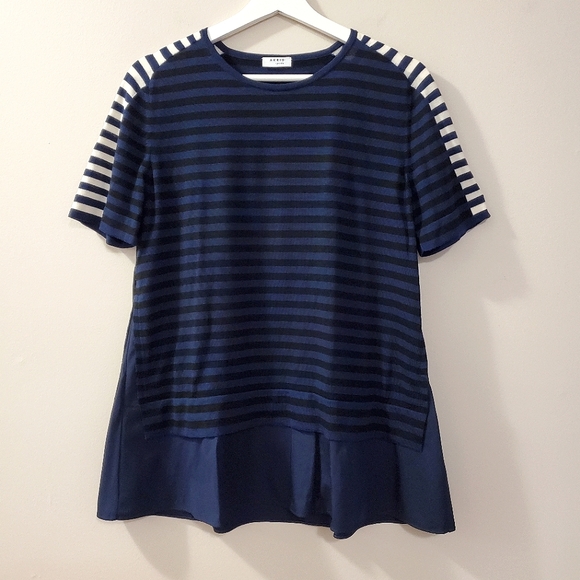 Akris Punto - Short Sleeve Knit Striped Top - Size 8 - Picture 4 of 12